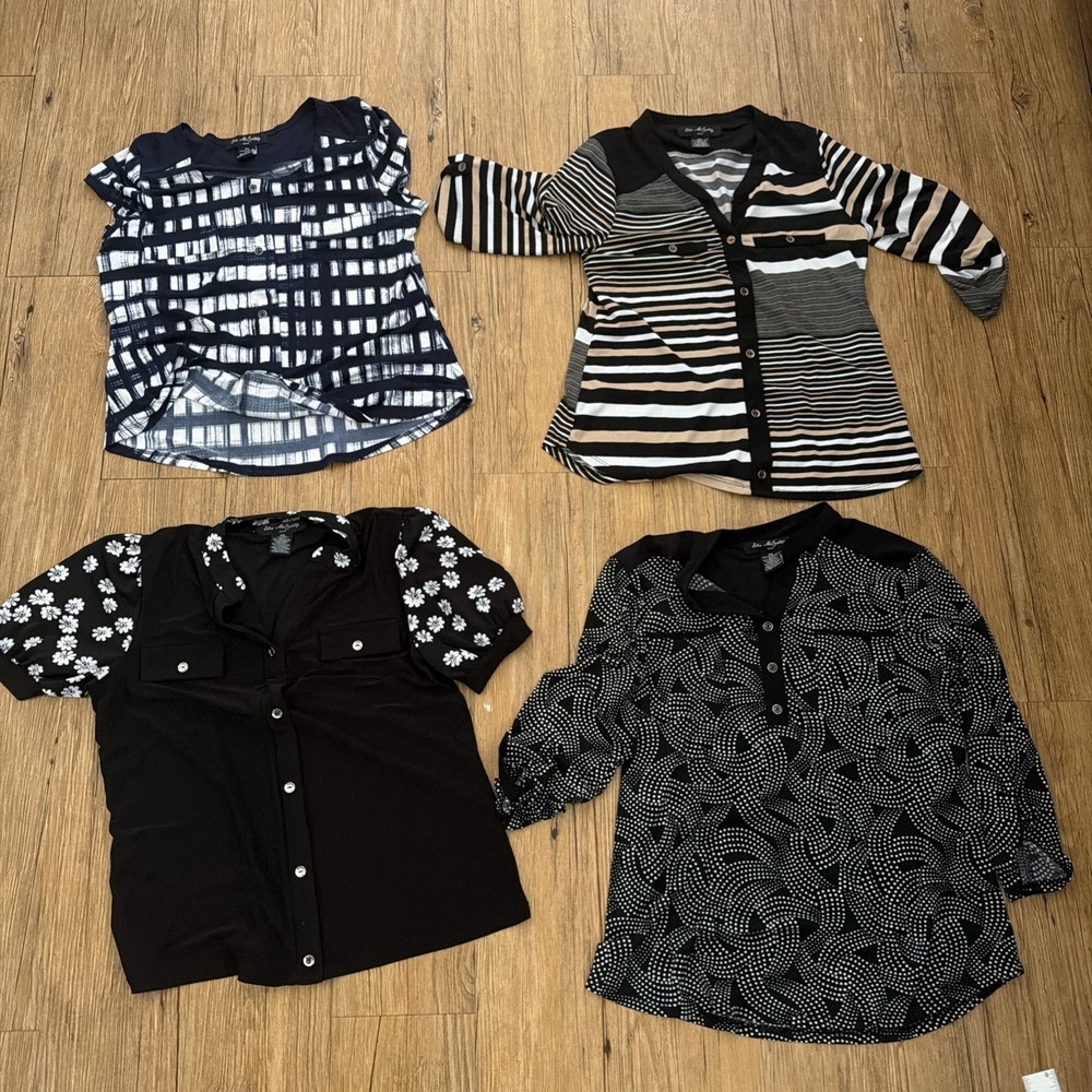 Elie McCarthy Petite Small Lot Of 4 Women's Tops Dark Colors H